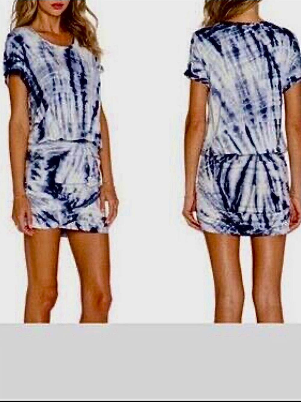 Young Fabulous & Broke Tie-Dye Ruched Jersey Mini Dress